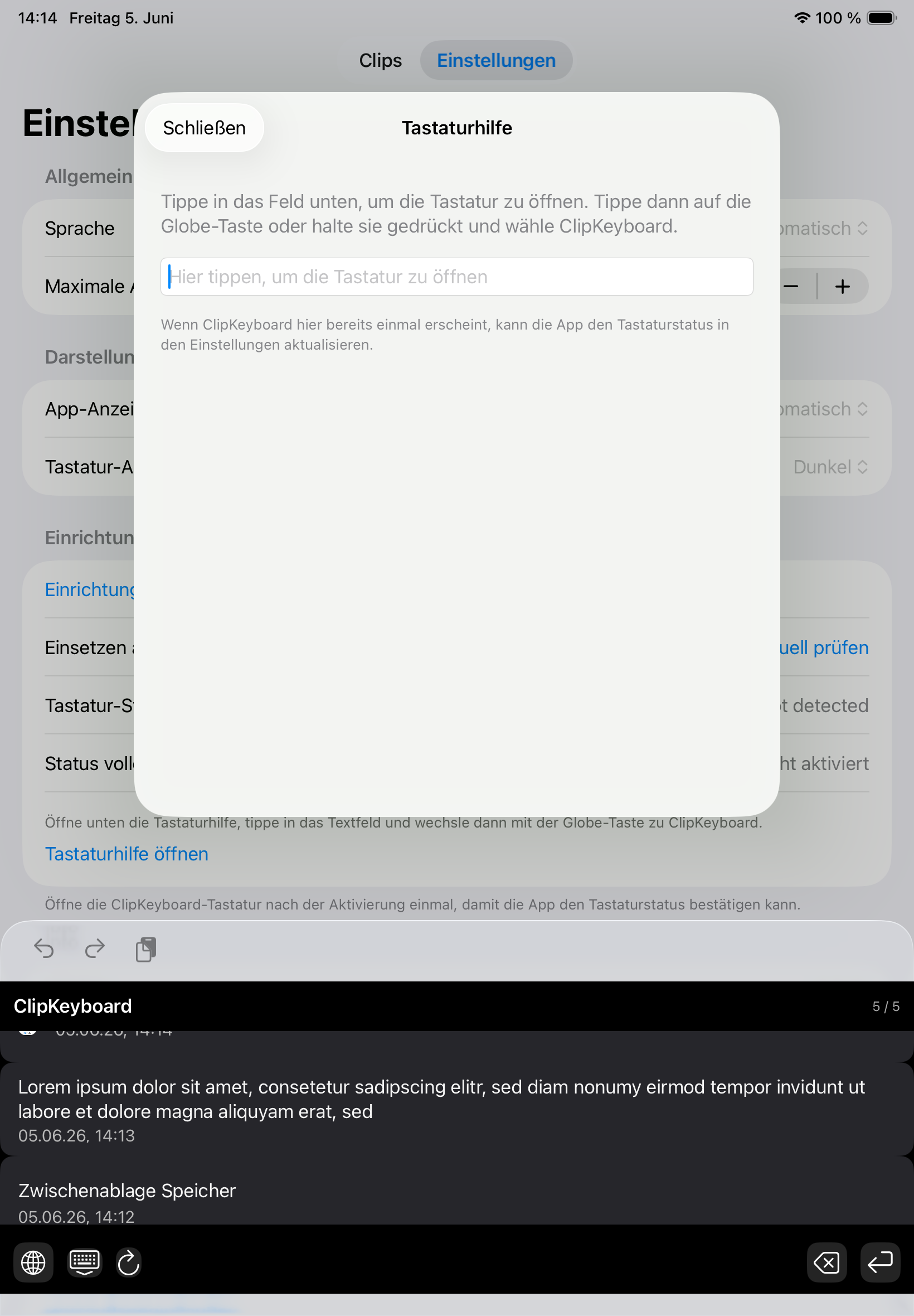 ClipKeyboard Keyboard iPad